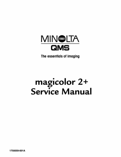 Konica Minolta QMS magicolor2 Duplex Konica Minolta QMS magicolor2 Duplex Service Manual